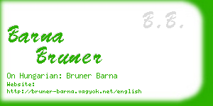 barna bruner business card